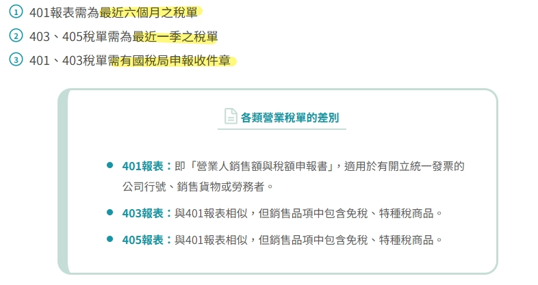 營業稅單申請貸款