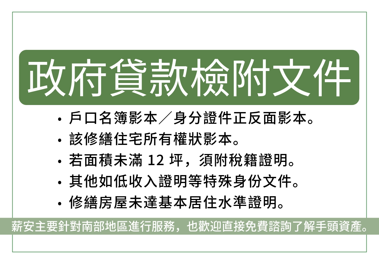 住宅修繕貸款介紹