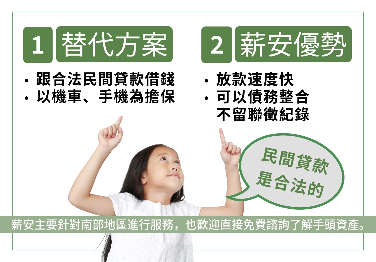 民間貸款針對無法在銀行貸款的人提供多元協助