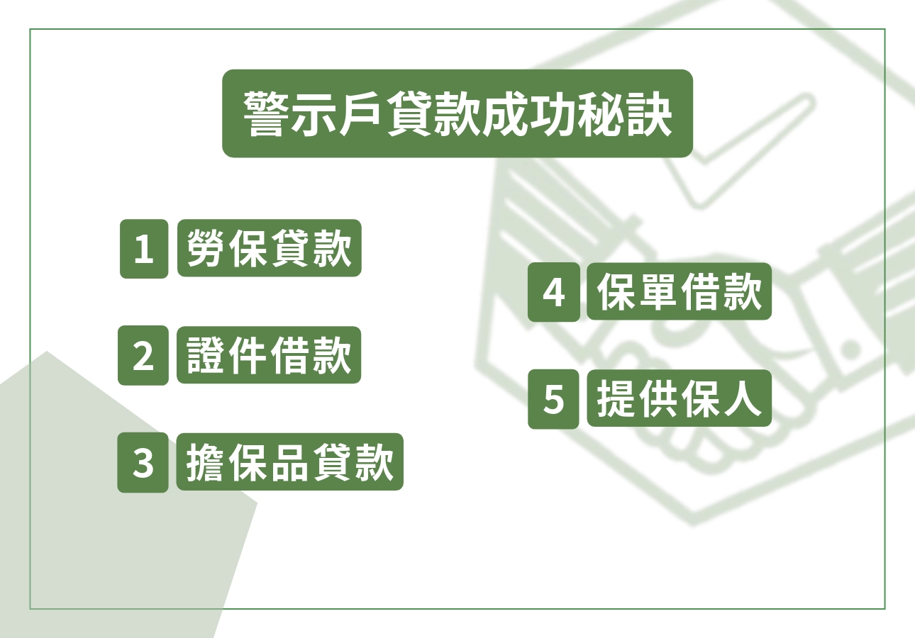 警示戶貸款成功秘訣：警示戶也能申請的貸款方案