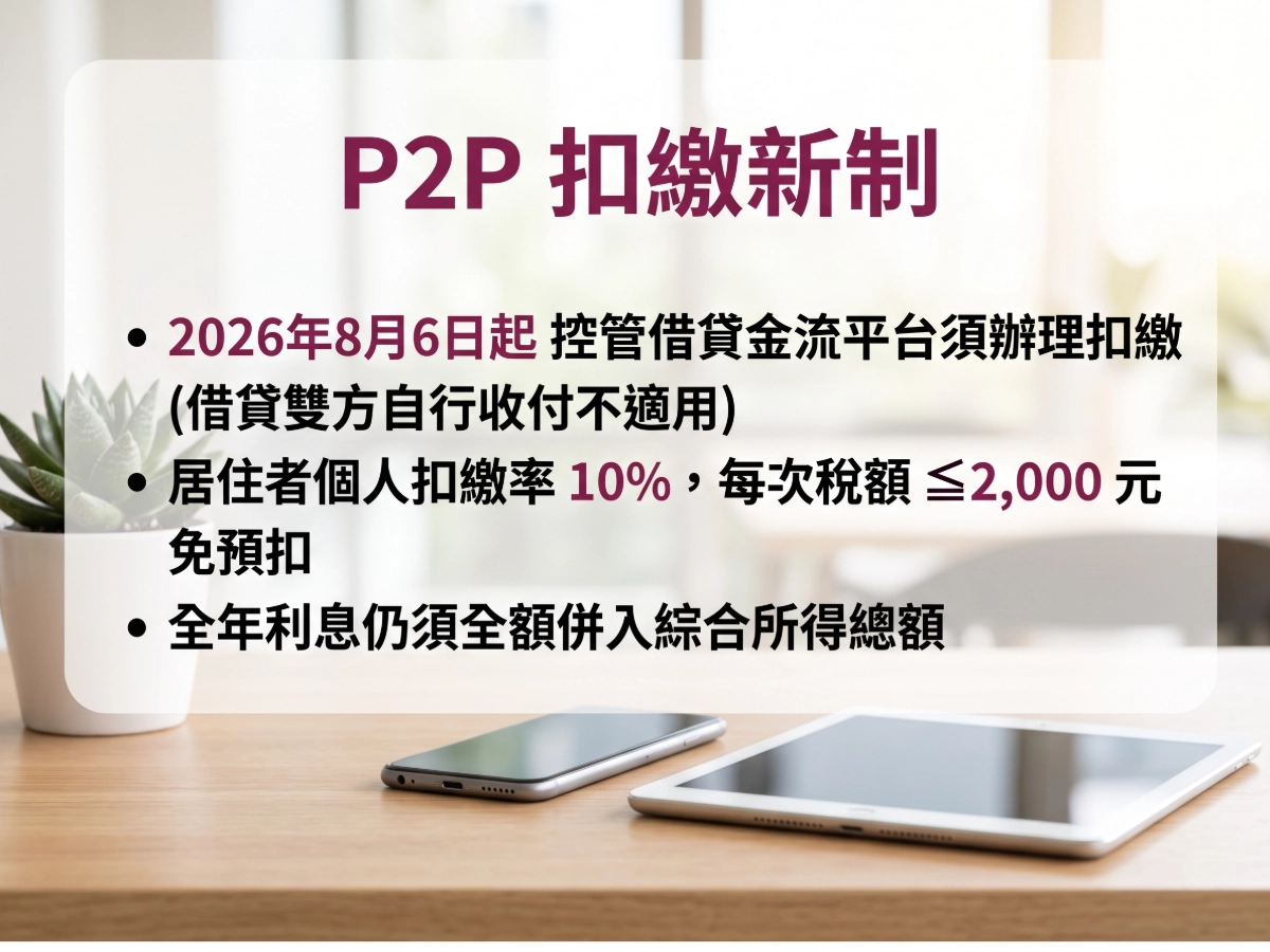 P2P 扣繳新制怎麼回事