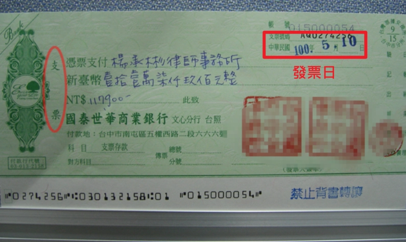 支票兌現前，需要先確定是否到期