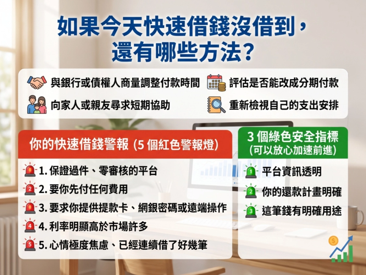如果今天快速借錢沒借到，還有哪些方法