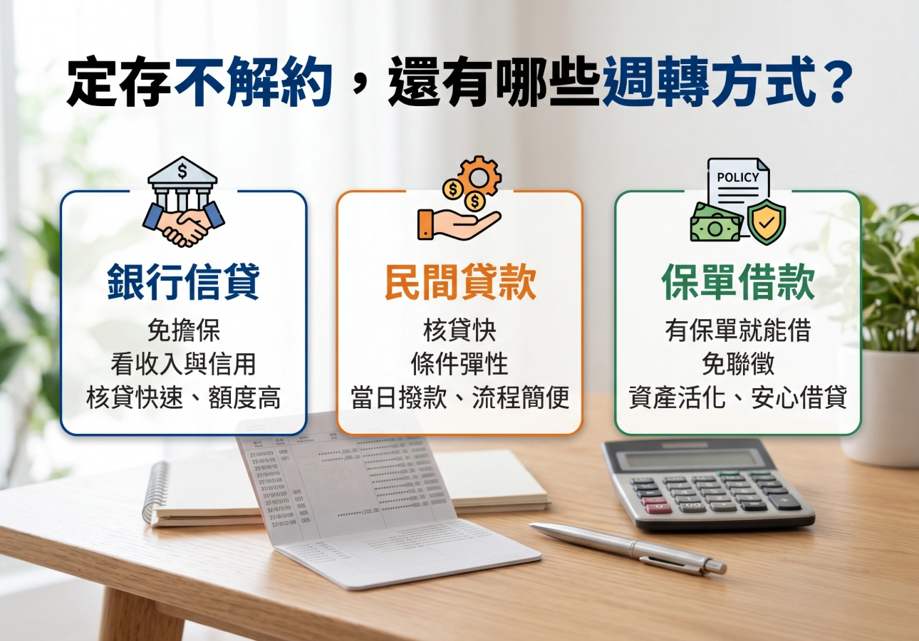 定存不解約，還有哪些週轉方式
