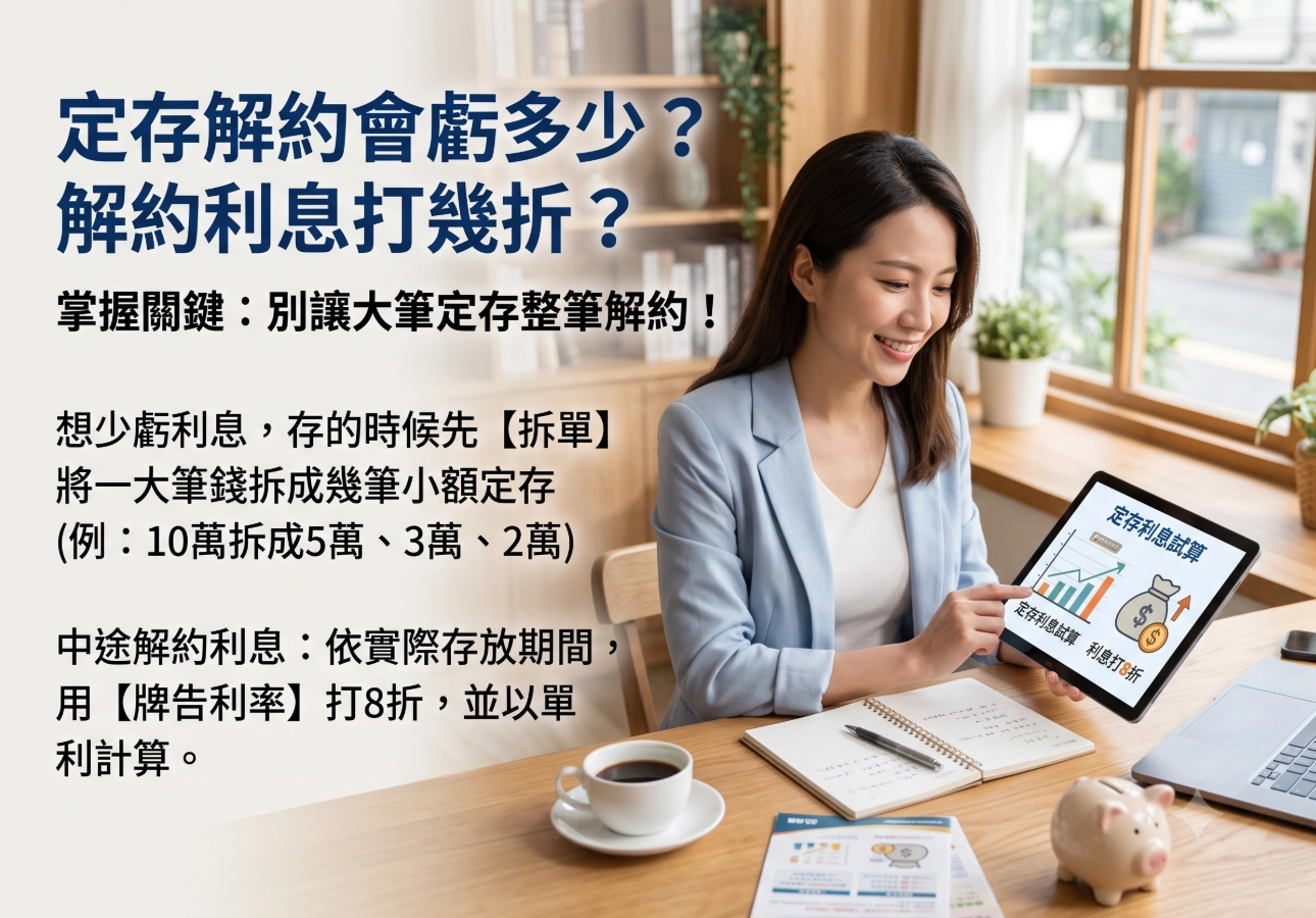 定存解約會虧多少