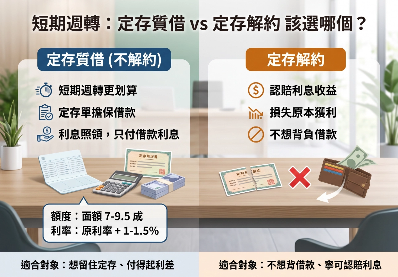 定存質借 vs 定存解約