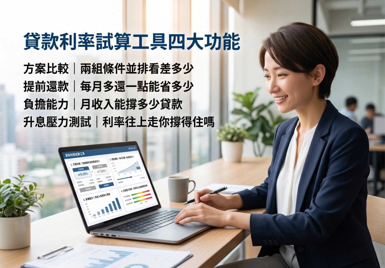 貸款計算機｜貸款利率試算工具四大功能